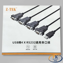 Cáp USB sang 4 cổng COM RS232 ZTEK ZE791 – Bộ chuyển đổi USB to RS232 4 Port chính hãng