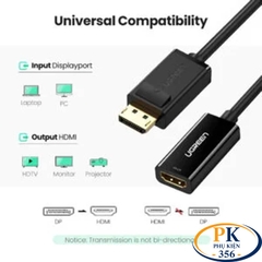 Cáp Chuyển DisplayPort Sang HDMI 4K@60Hz Ugreen 70694 Chính Hãng