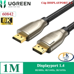 Dây cáp Displayport 1.4 8K@60Hz DP112 chính hãng Ugreen dài 1M 2M 3M 60842, 60843, 60844