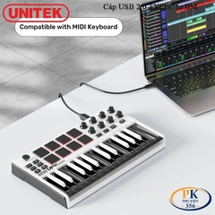 Dây Cáp Máy In USB 2.0 Type-C Sang USB Type-B Unitek C4088BK – Dùng Cho Máy In, Sound Card, MIDI