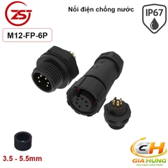 Đầu Cút Nối Dây Điện Chống Nước IP68 Lắp Bảng Điều Khiển ZSJ M12-FP Dùng Cho Dây 2–8 Lõi Chính Hãng