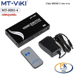 Bộ chia HDMI 4 vào 2 ra Full HD 1080P có điều khiển MT-VIKI MT-HD4-2 - Switch HDMI 4 ra 2