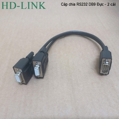Dây cáp chia COM DB9 RS232 Đực sang 2 cổng cái dài 0.3M, 0.5M, 1M, 1.5M, 2M, 3M, 5M, 10M – HD-Link DIY 28AWG cao cấp