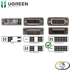 Cáp chuyển DVI-D sang VGA full HD MM108 chính hãng Ugreen 40259 - DVI 24+1 to VGA