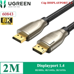 Dây cáp Displayport 1.4 8K@60Hz DP112 chính hãng Ugreen dài 1M 2M 3M 60842, 60843, 60844