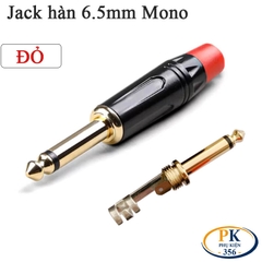 Đầu hàn jack 6.5mm mono (jack thẳng) mạ vàng – Vỏ kim loại, dùng cho cáp 3–6mm