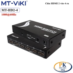 Bộ chia HDMI 2 vào 4 ra Full HD 1080P có điều khiển MT-VIKI MT-HD2-4 - Switch HDMI 2 ra 4