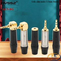 Giắc Hàn Audio 3.5mm Stereo bẻ góc AVSSZ A3.5-BGS Mạ Vàng