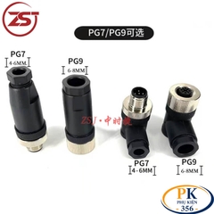 Đầu Nối Cảm Biến M12 4 pin bẻ góc đực chống nước IP67 M12H-ML-4P chính hãng ZSJ