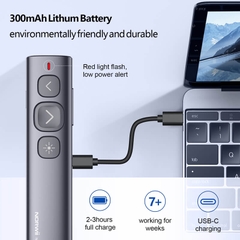 Bút Trình Chiếu Laser Xanh Bluetooth Type-C Norwii N95 Plus BLE – Điều Khiển 100m, Pin sạc