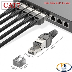 Đầu Bấm Mạng RJ45 Cat7 Tool Free Không Cần Kìm, Vỏ Kim Loại Chống Nhiễu 10Gbps/600MHz chuẩn công nghiệp