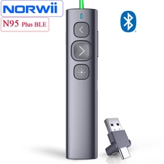 Bút Trình Chiếu Laser Xanh Bluetooth Type-C Norwii N95 Plus BLE – Điều Khiển 100m, Pin sạc