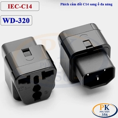 Đầu Chuyển Nguồn IEC C14 Sang Ổ Cắm Đa Năng WD-320 250V/10A Cho UPS PDU
