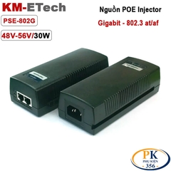 Bộ nguồn Adapter POE injecter 48V-56V 60W Gigabit chuẩn IEE802.3at/af KM-Etech PSE801G