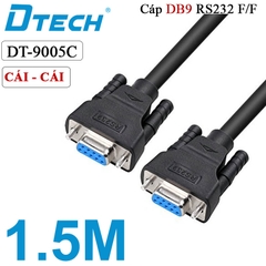 Dây Cáp COM DB9 RS232 Cái sang Cái Dtech DT-9005C F/F dài 1.5M - 5M