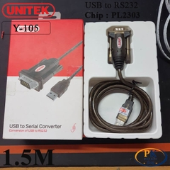 Cáp chuyển USB sang RS232 Serial Unitek Y-105 chip PL2303 dài 1.5M