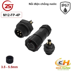 Đầu Cút Nối Dây Điện Chống Nước IP68 Lắp Bảng Điều Khiển ZSJ M12-FP Dùng Cho Dây 2–8 Lõi Chính Hãng