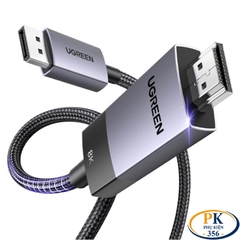 Cáp chuyển DisplayPort 1.4 to HDMI 2.1 8K@60Hz Active Ugreen 80397 DP115 dài 2m