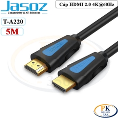Dây cáp HDMI 2.0 Jasoz A118 4K@60Hz dài 1.5M-20M Dùng Cho Tivi, Máy chiếu - Hàng Chính Hãng