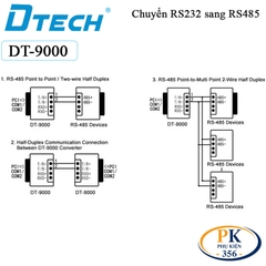 Đầu chuyển đổi RS232 DB9 sang RS485 chính hãng Dtech DT-9000