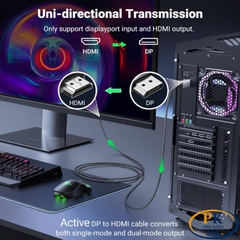 Dây cáp chuyển Displayport sang HDMI 2.0 4K@60Hz DP119 chính hãng Ugreen dài 1M 2M 15773 15774