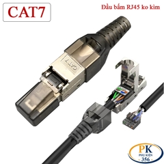 Đầu Bấm Mạng RJ45 Cat8 Tool Free Không Cần Kìm, Vỏ Kim Loại Chống Nhiễu 40Gbps/2000MHz chuẩn công nghiệp