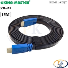 Dây Cáp HDMI 1.4 Dẹt King-Master dài 15M KH425 Dùng Cho Tivi, Máy chiếu - Hàng Chính Hãng