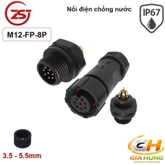 Đầu Cút Nối Dây Điện Chống Nước IP68 Lắp Bảng Điều Khiển ZSJ M12-FP Dùng Cho Dây 2–8 Lõi Chính Hãng