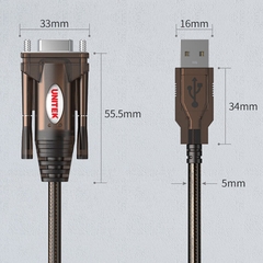 Cáp chuyển Serial USB sang RS232 cổng cái Unitek Y-105D chip PL2303 dài 1.5M