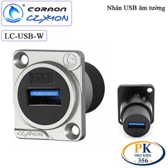 Nhân nối 2 cổng USB 3.0 type C âm tường lắp mặt máy Coraon LC-UC-B, LC-UC-W