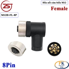 Đầu nối cảm biến M12 8 pin thẳng cái chống nước IP67 M12H-F-8P chính hãng ZSJ