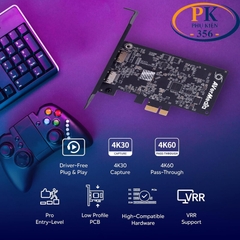 Card PCIe X1 ghi hình HDMI 4K@30Hz livestream chính hãng Avermedia GC571