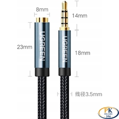 Dây Nối Dài Audio AUX 3.5mm 2 Đầu 4 Nấc TRRS Ugreen AV118 – Hỗ Trợ Mic, Tai Nghe