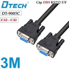 Dây Cáp COM DB9 RS232 Cái sang Cái Dtech DT-9005C F/F dài 1.5M - 5M