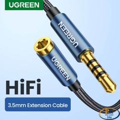 Dây Nối Dài Audio AUX 3.5mm 2 Đầu 4 Nấc TRRS Ugreen AV118 – Hỗ Trợ Mic, Tai Nghe