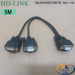Dây cáp chia COM DB9 RS232 Cái sang 2 cổng đực cái dài 0.3M, 0.5M, 1M, 1.5M, 2M, 3M, 5M, 10M – HD-Link DIY 28AWG cao cấp