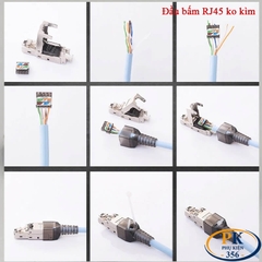 Đầu Bấm Mạng RJ45 Cat6A Tool Free Không Cần Kìm, Vỏ Kim Loại Chống Nhiễu 10Gbps/500MHz chuẩn công nghiệp