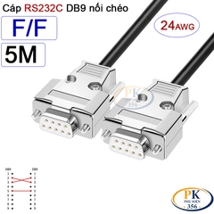 Dây cáp RS232C DB9 nối chéo 2 đầu cái Null Modem 24AWG vỏ thép cao cấp 0.5M-40M