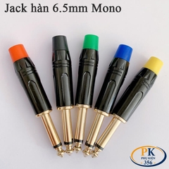 Đầu hàn jack 6.5mm mono (jack thẳng) mạ vàng – Vỏ kim loại, dùng cho cáp 3–6mm