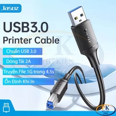 Cáp USB 3.0 BM chính hãng Jasoz D113 dài 1.5M 2M 3M dùng cho máy in màu HDD ổ cứng ngoài tốc độ cao