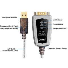 Cáp Chuyển Đổi DTECH DT-5019 USB 2.0 Sang RS422/RS485 DB9 Serial dài 1.2M
