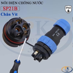 Đầu Nối Điện Chống Nước Lắp Mặt Bích SP21B Chuẩn IP68 2 Đến 12 Lõi Bắt Vít Dùng Cho Dây 7 Đến 12mm
