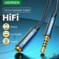 Dây Nối Dài Audio AUX 3.5mm 2 Đầu 4 Nấc TRRS Ugreen AV118 – Hỗ Trợ Mic, Tai Nghe