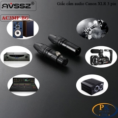 Giắc Hàn Audio Canon XLR 3 Pin AVSSZ Male AC3M-BG Female AC3F-BG