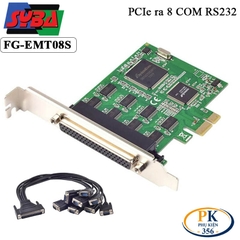 Card PCI-E X1 mở rộng 8 cổng COM RS232 DB9 Syba FG-EMT09A / FG-EMT08S chính hãng, ổn định cao