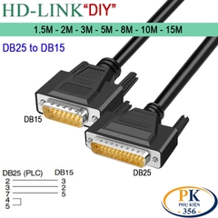 Cáp chuyển DB25 dương sang DB15 dương dùng cho PLC Programming DB25M to DB15M dài 1.5M – 15M (Thay thế OP-4CBL-2)