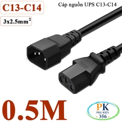 Dây Cáp nguồn IEC320 C13 C14 3x2.5mm² 10A 250V – Dây nối dài UPS, PC, PDU 0.5M - 10M