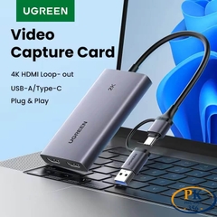 USB Ghi Hình HDMI Ugreen CM726-25773 USB 3.0 – Capture 1080P60, HDMI Loop Out 4K, Livestream Chuyên Nghiệp