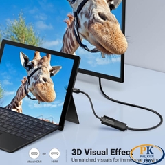 Cáp chuyển Micro HDMI sang HDMI 2.0 4K@60Hz chính hãng Ugreen 20134 dài 15Cm cao cấp