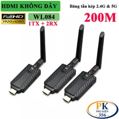 Bộ Chia HDMI Không Dây 1 Ra 2 WL084 200m 1080P60Hz Băng Tần Kép 2.4G/5G